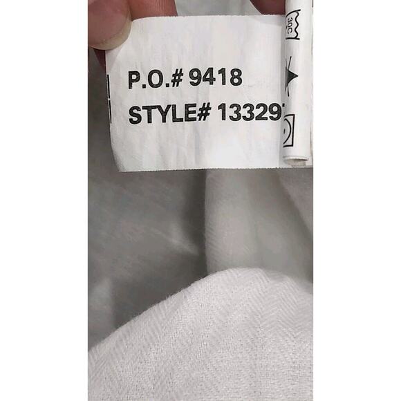 Carbon 2 Cobalt Linen Cotton Blend Button Down Shirt White Men Sz XL Long Sleeve - Picture 5 of 9